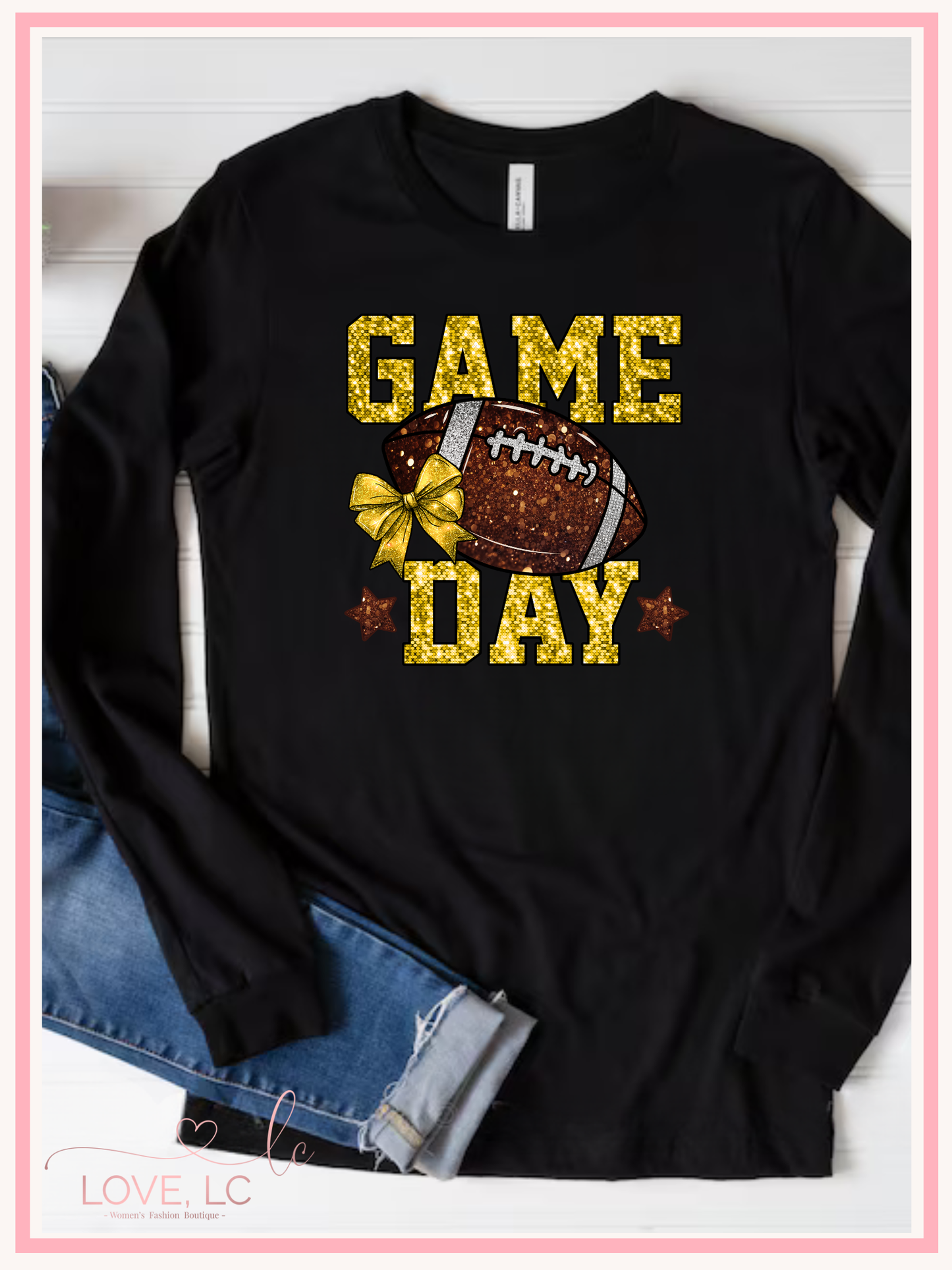 SEP Gold Glitter Football Game Day