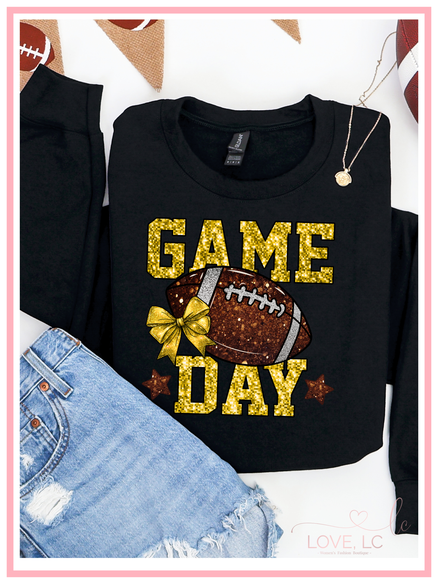SEP Gold Glitter Football Game Day