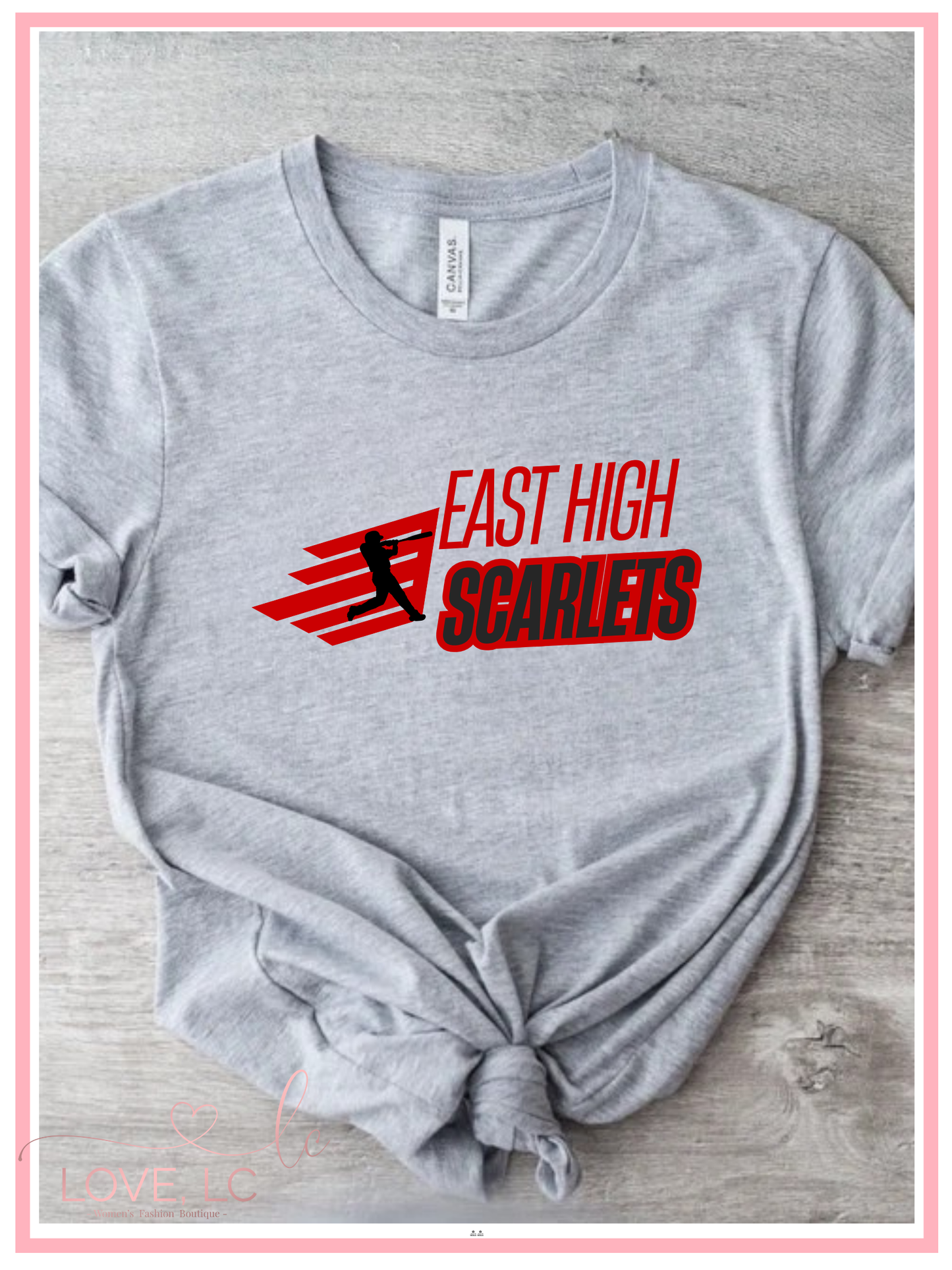 East High Scarlets Baseball Lines Tee