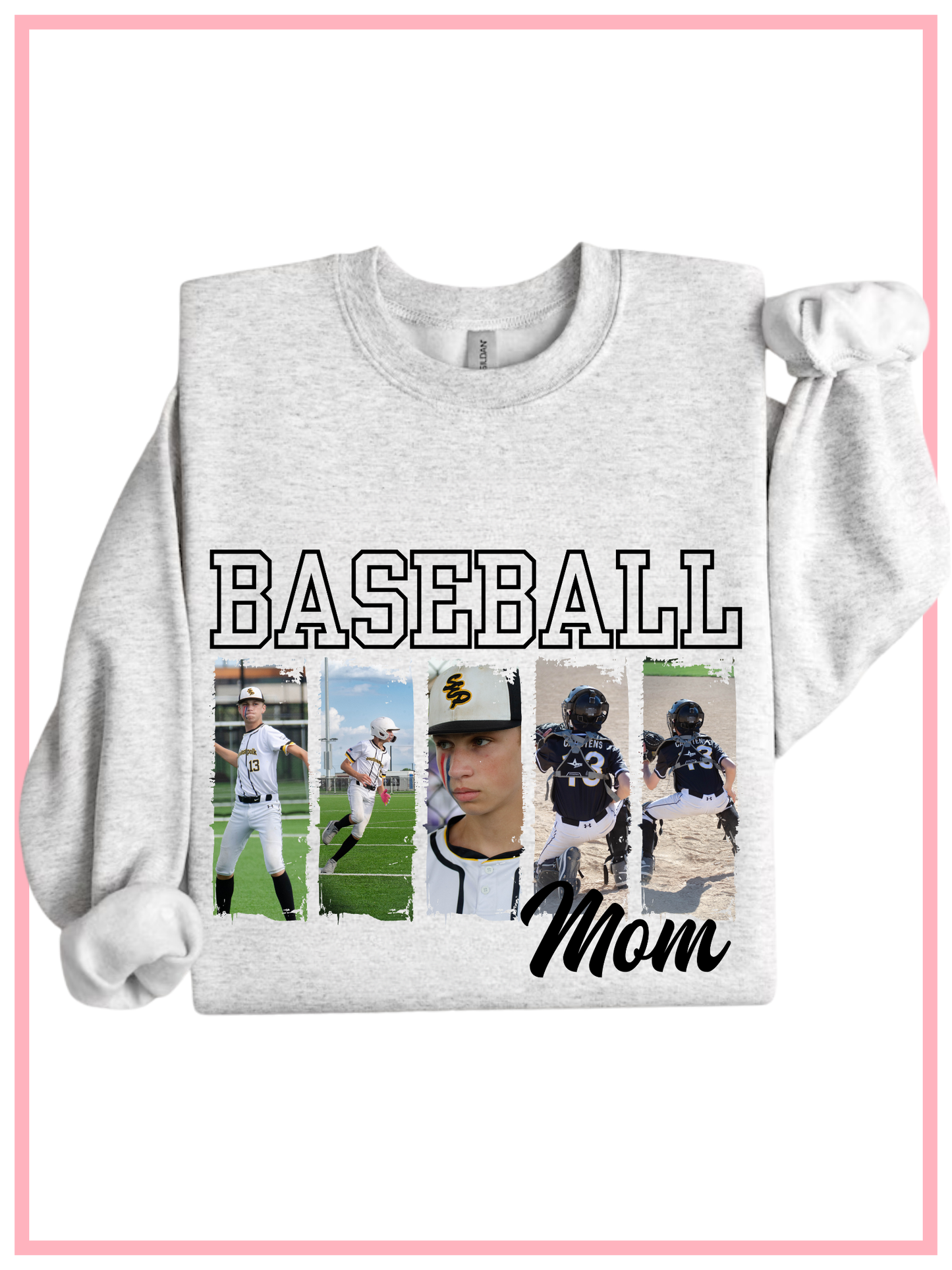 CUSTOM Baseball Mom Photo Collage Crewneck