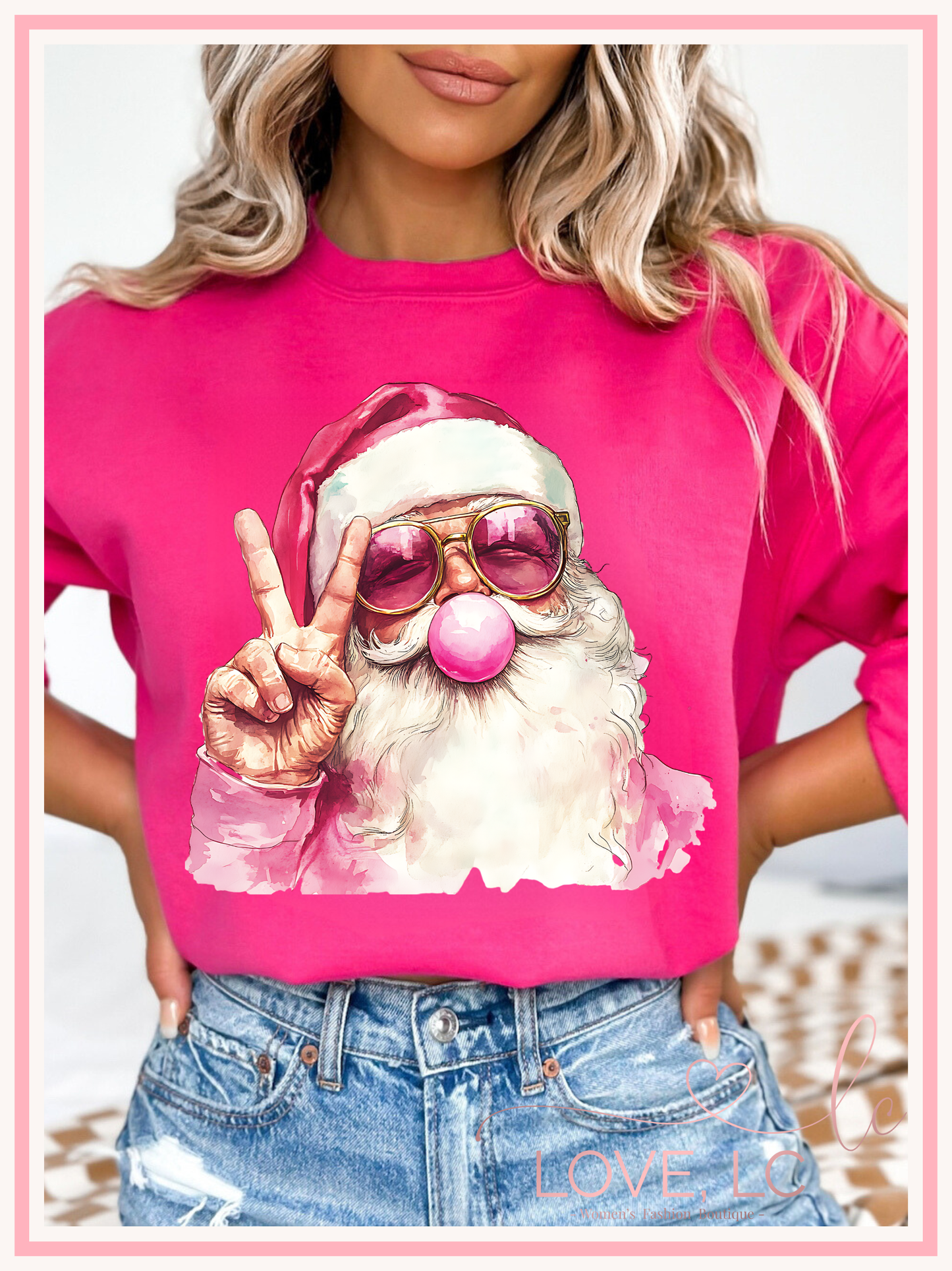 Pink Santa Bubblegum Crewneck