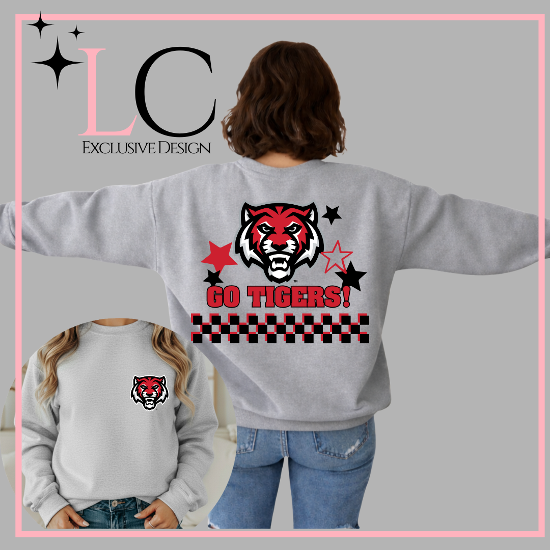 ADM Go Tigers Large print back design w/ pocket