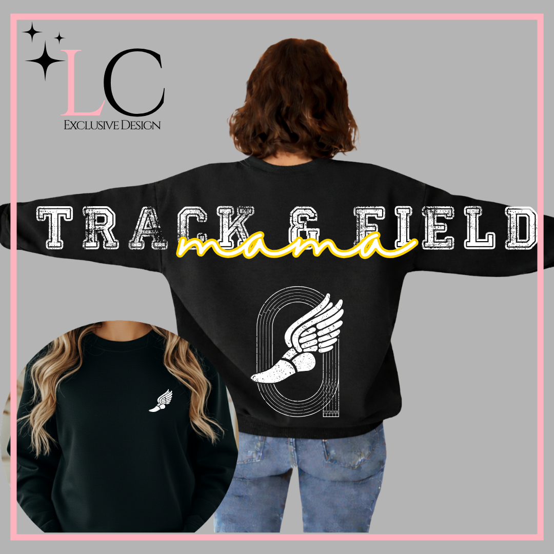 SEP Colors Track & Field Mama Large Print Crewneck Sweatshirt