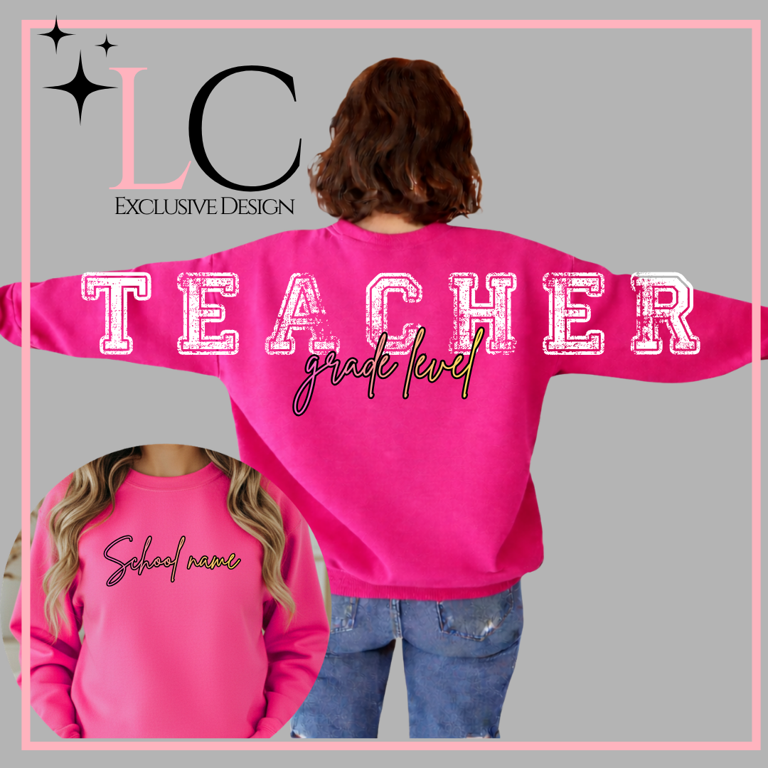Customizable TEACHER Large print crewneck