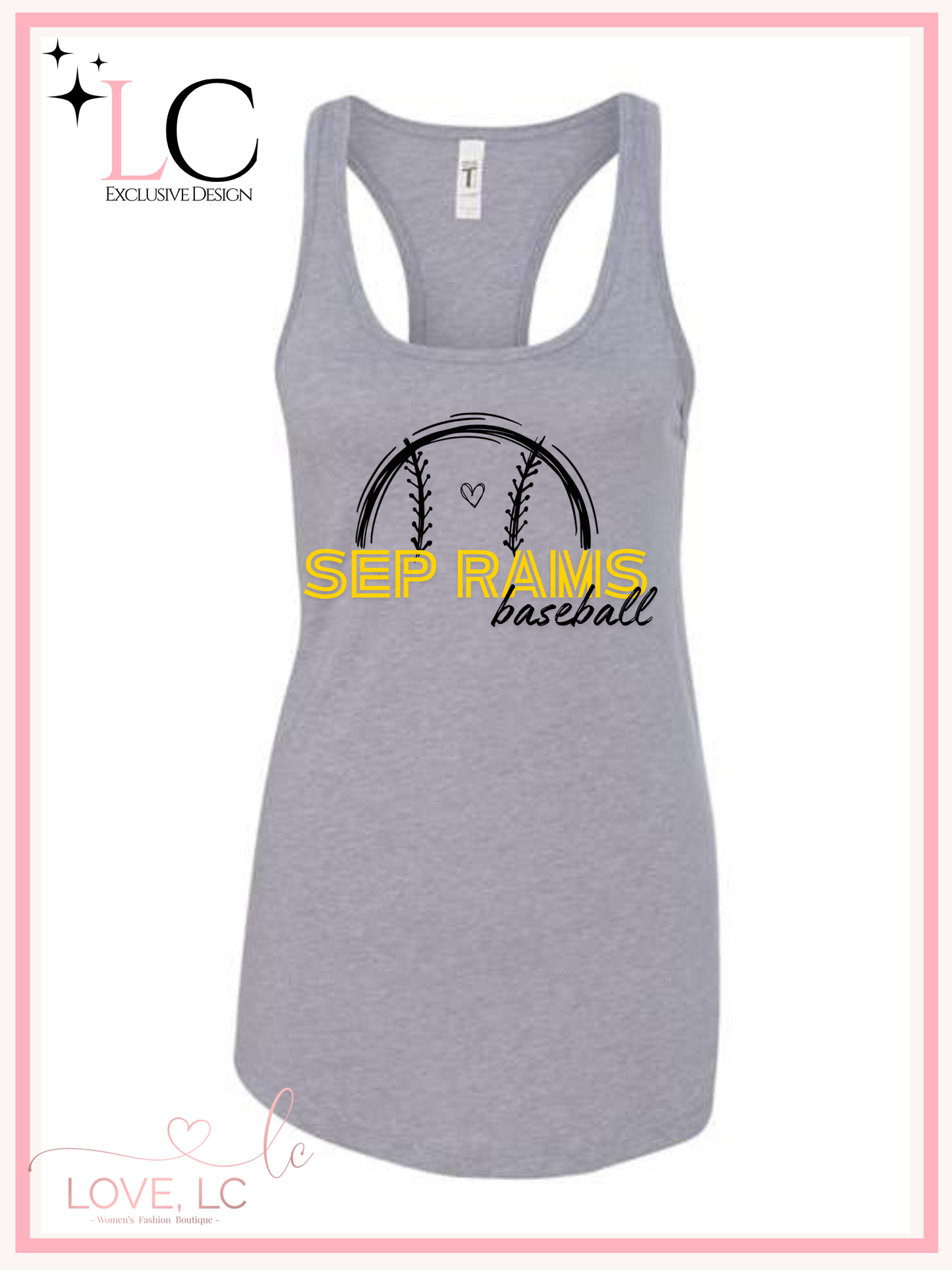 SEP Rams Baseball heart, Women's