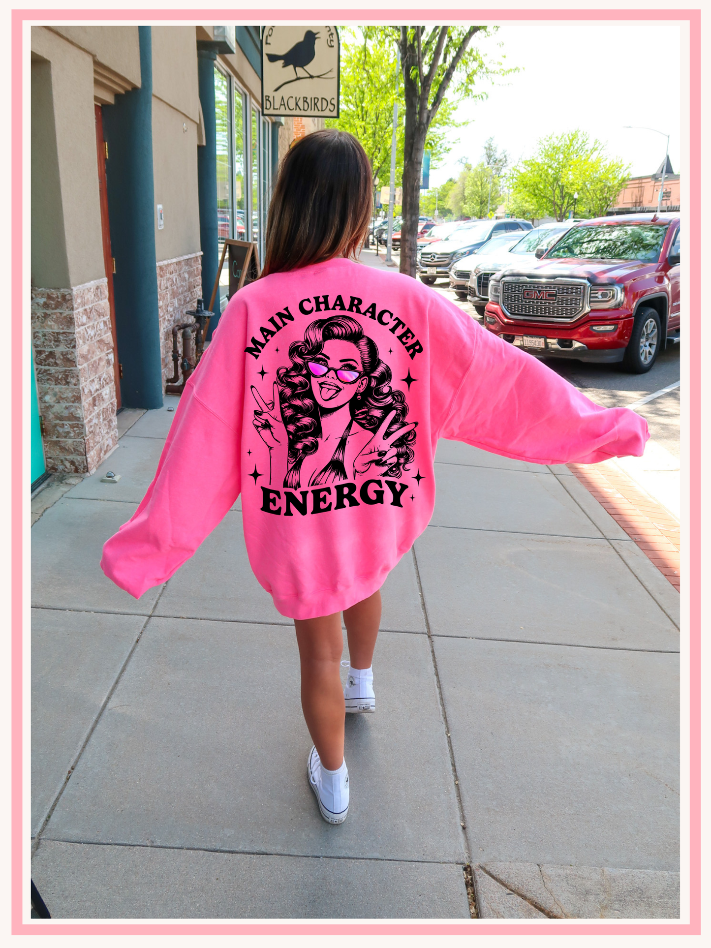 Large Print Main Character Energy Crewneck