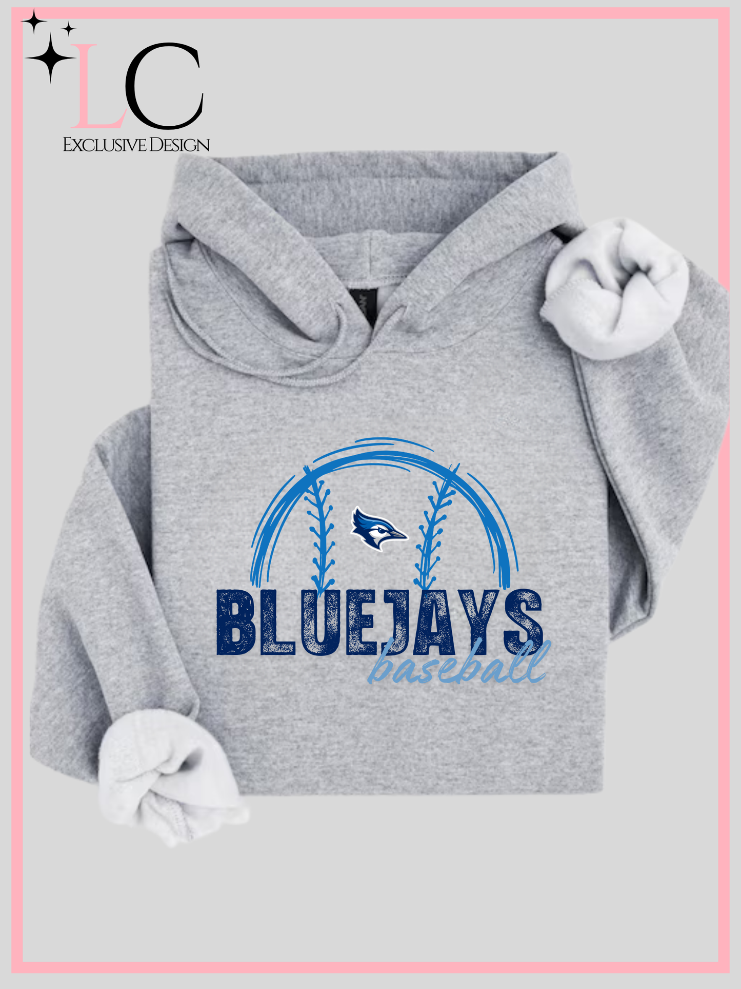 Bondurant Bluejays Baseball w/ Logo, Grey