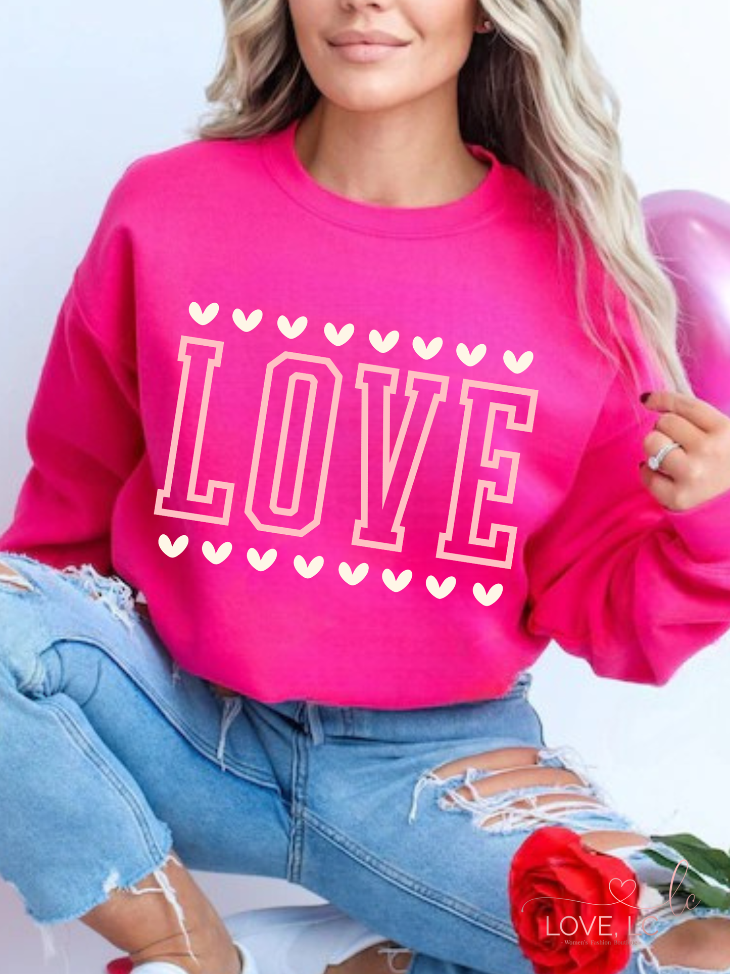 Love Hearts Crewneck Sweatshirt