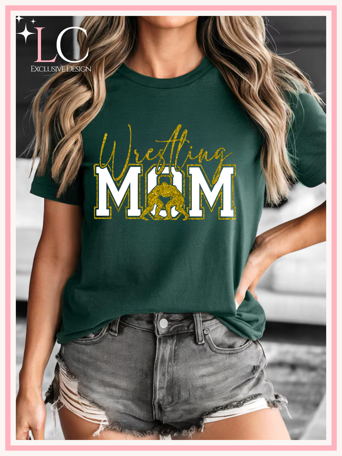 Green & Gold Wrestling Mom