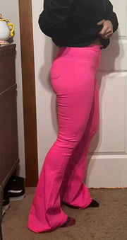 High Waist Flares, Neon Pink