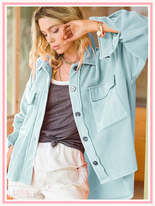 Button up Sherpa Sweater Top