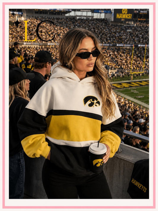 *PRE-ORDER Hawkeyes Color Block Hoodie