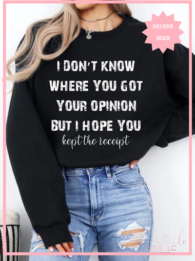 I don't know where you got your opinion crewneck