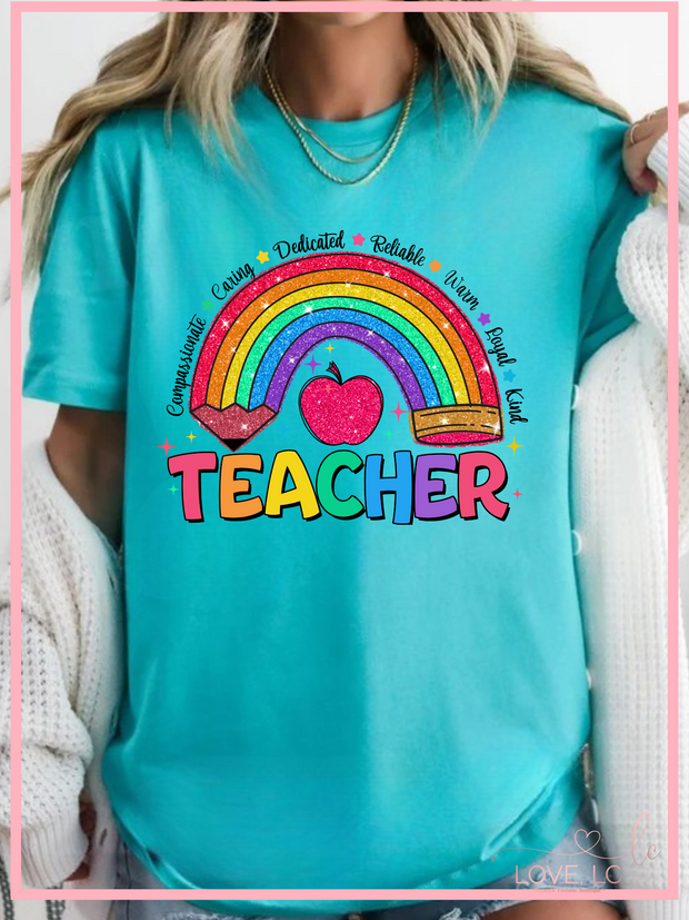 Teacher Rainbow Tee