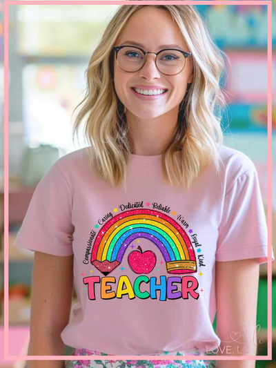 Teacher Rainbow Tee