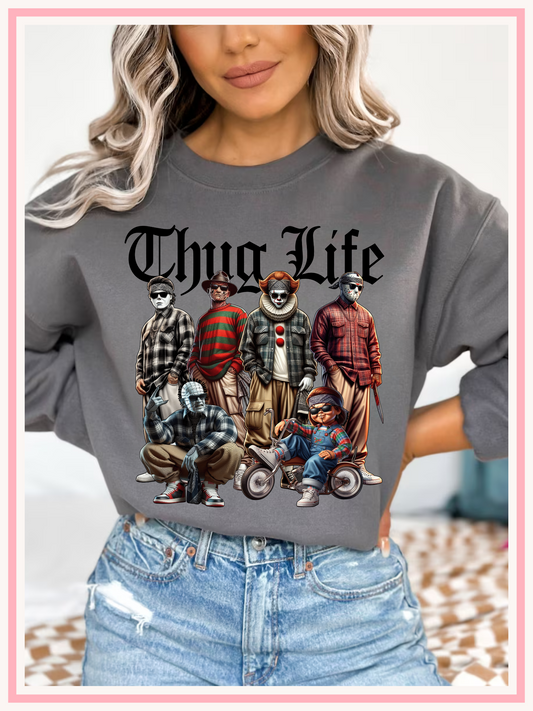 Halloween Horror Men Thug Life Crewneck