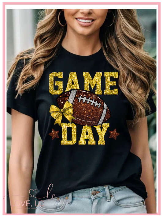 SEP Gold Glitter Football Game Day