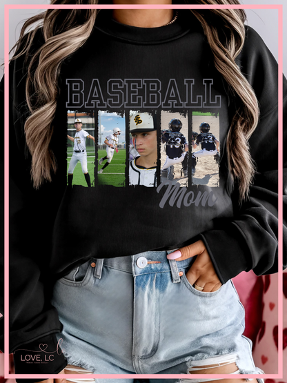 CUSTOM Baseball Mom Photo Collage Crewneck