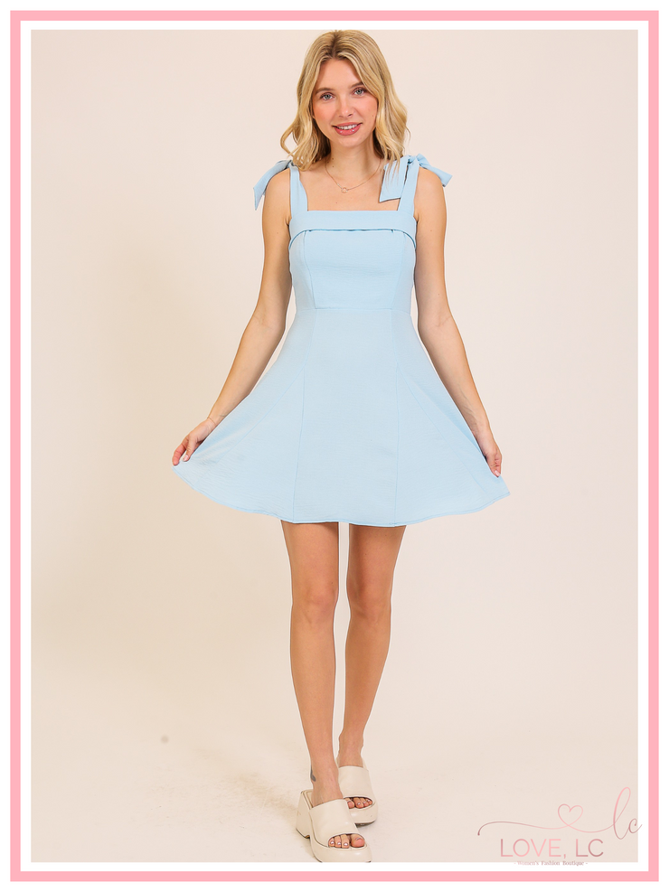 Babydoll Brunch Dress, Soft Blue