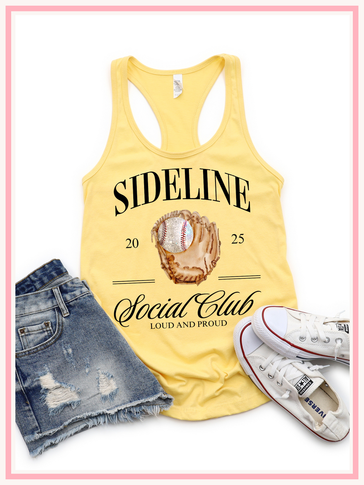 Sideline Social Club Tank black, Baseball