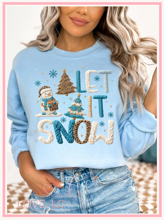 Faux Yarn Let It Snow Crewneck