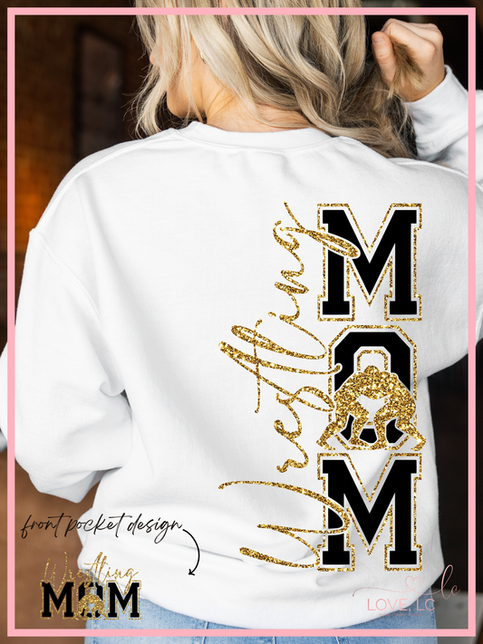 Black & Gold Wrestling Mom Crewneck