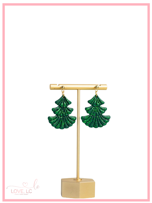 Green Sparkle Tee Clay Earring