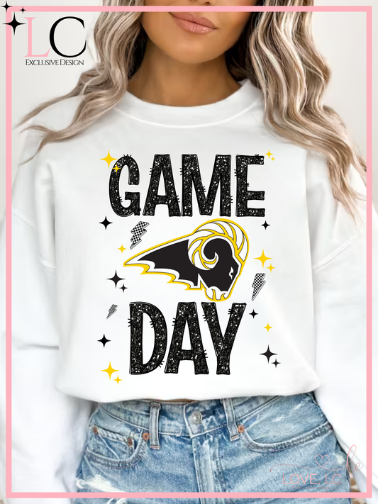 Southeast Polk Faux Glitter Game Day Crewneck