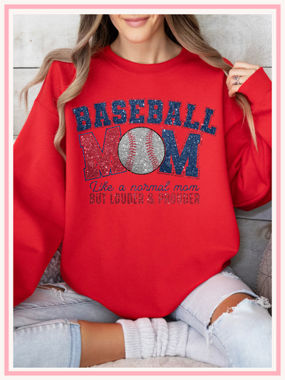 Baseball Mom but Louder and Prouder, Red