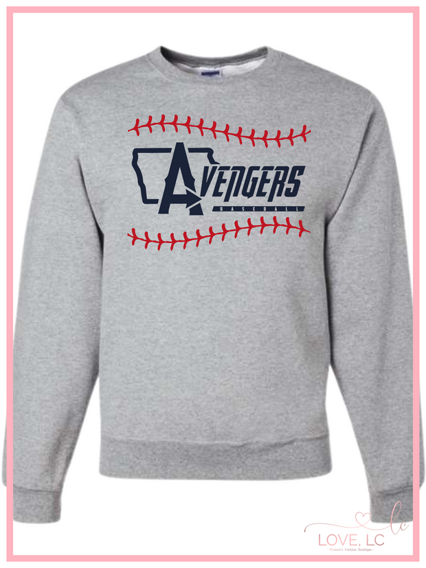 Des Moines Avengers Baseball Laces, Grey
