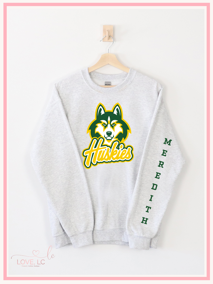 Meredith Huskies Sleeve Crewneck