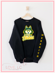 Meredith Huskies Sleeve Crewneck