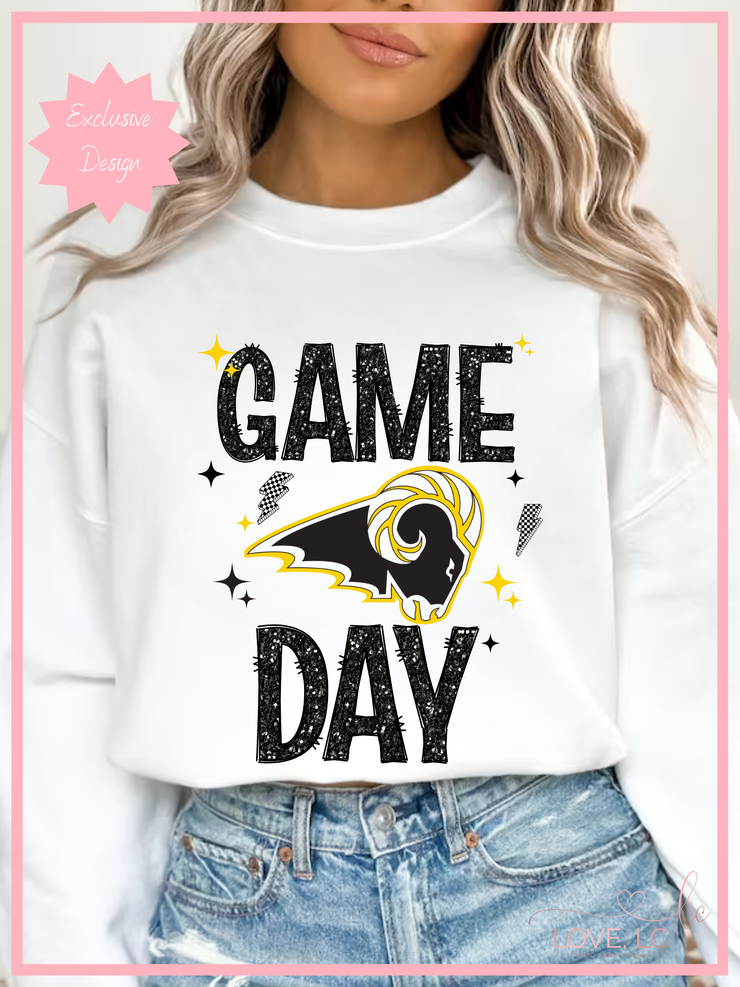 SEP Faux Glitter Game Day Crewneck Sweatshirt