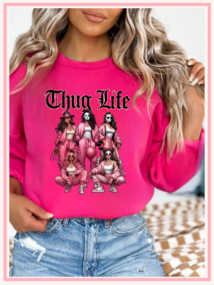 Female Horror Thug Life Crewneck Sweatshirt