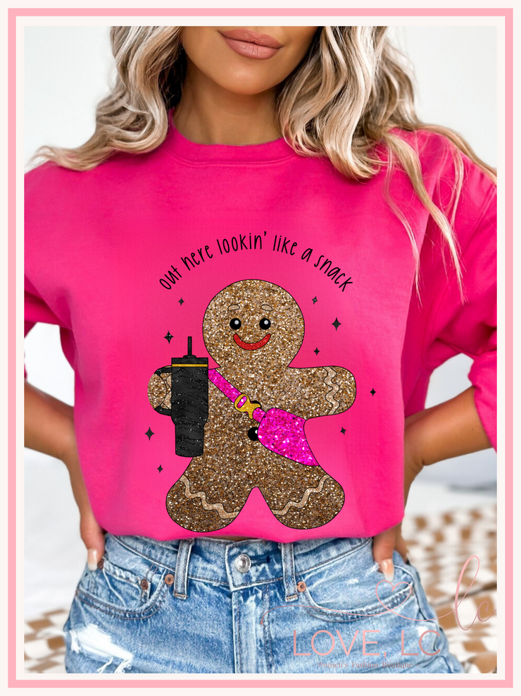 Lookin' Like A Snack Gingerbread Crewneck Sweatshirt