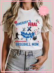 Somebody's Feral Baseball Mom, White