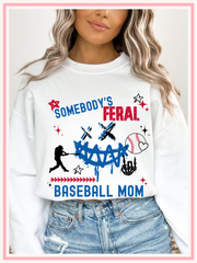 Somebody's Feral Baseball Mom, White