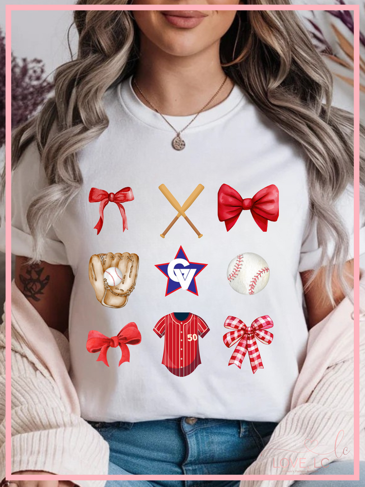 GVLL Bows & Baseball T-Shirt