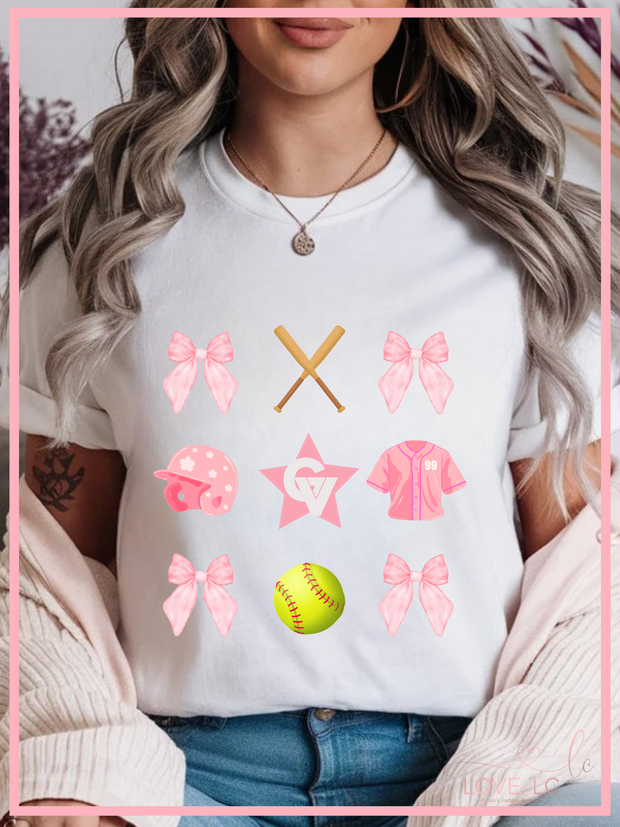 GVLL Bows & Softball T-Shirt