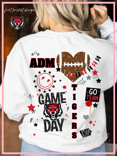 ADM TIGERS Football Spirit Wear Crewneck Sweatshirt