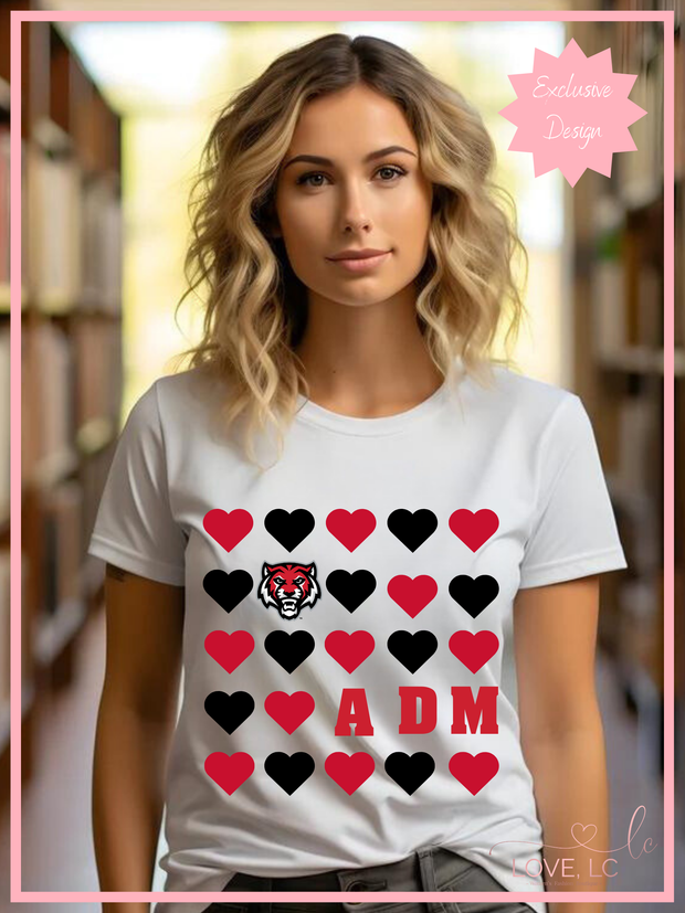 ADM TIGERS Hearts & Logo T-shirt