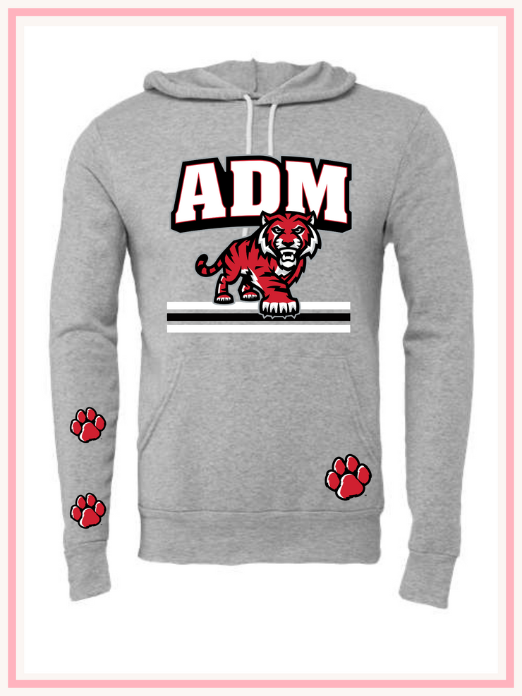 ADM TIGERS NAME & LOGO W/ SLEEVE DETAIL HOODED SWEATSHIRT