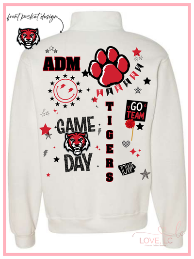 ADM SPIRIT WEAR GO TEAM Cadet Collar Quarter-Zip Sweatshirt