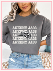 Ankeny Jaguars Crewneck Sweatshirt, White Font