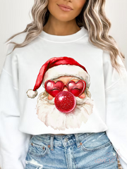 Retro Santa Bubblegum Crewneck Sweatshirt