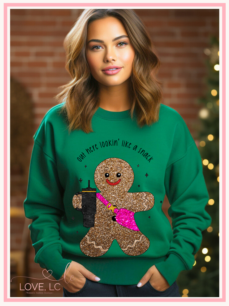 Lookin' Like A Snack Gingerbread Crewneck Sweatshirt