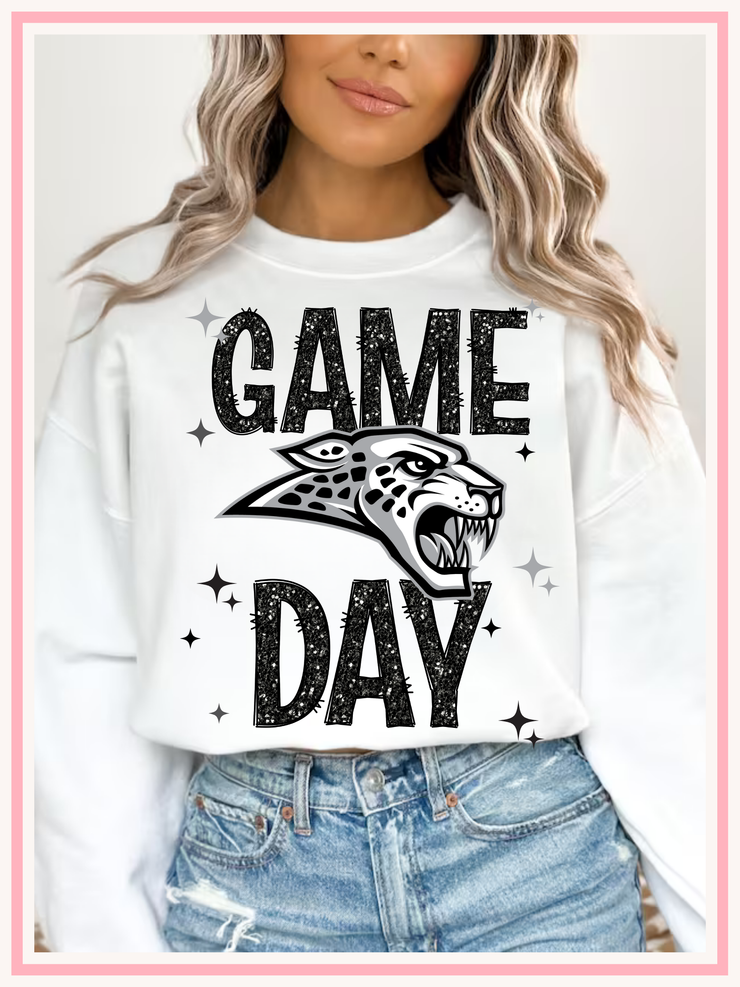 Ankeny Centennial Jaguars Faux Glitter Game Day Crewneck