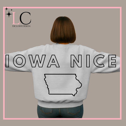 Large Print Iowa Nice Crewneck Sweatshirt
