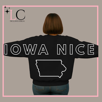 Large Print Iowa Nice Crewneck Sweatshirt