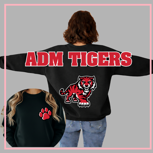 ADM LARGE PRINT TIGER CREWNECK